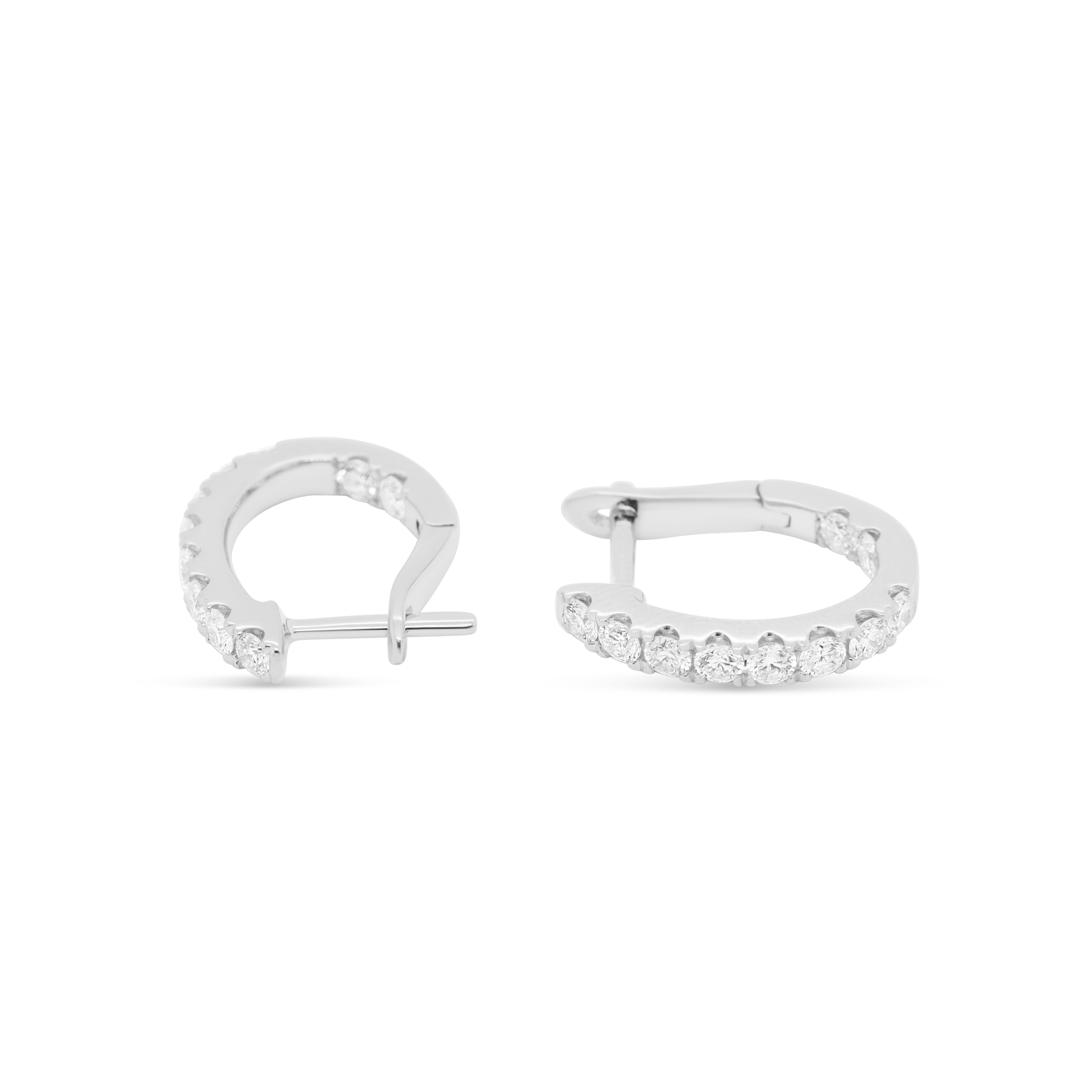 Diamond Hoop Earrings 0.68 ct. 14K White Gold
